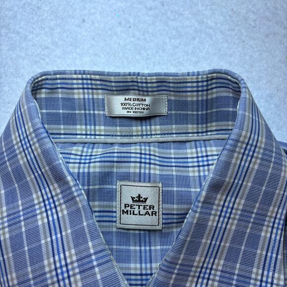 Peter Millar Mens M Crown Multicolor Plaid Long Sleeve Button Up Shirt - Picture 5 of 7